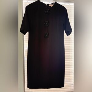 Tory Burch Black Dress with Embellished Buttons
